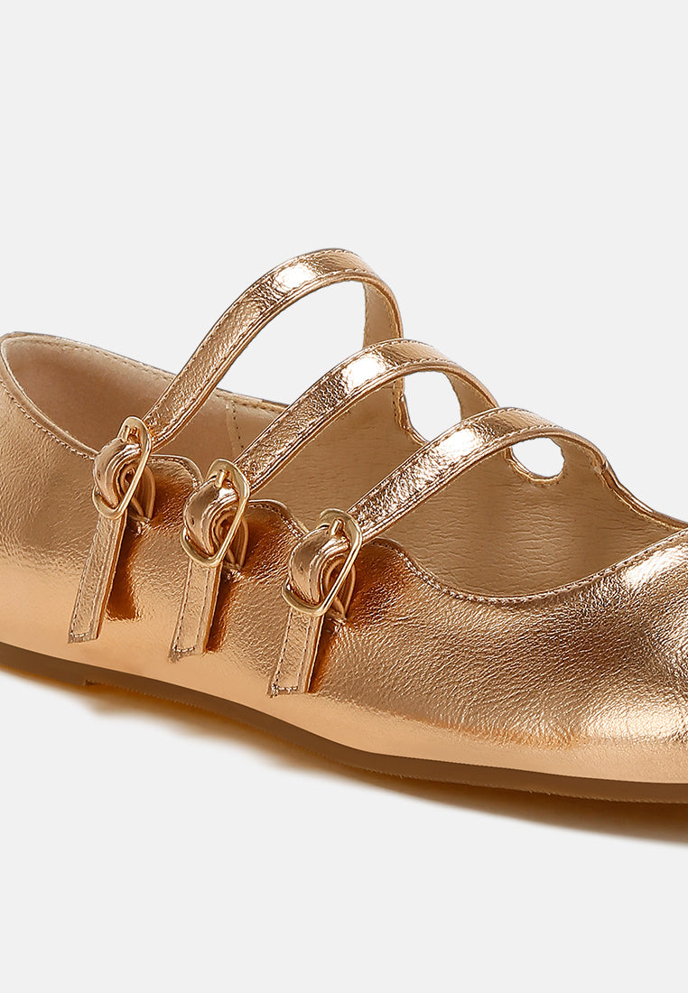 triple strap mary jane sandals by rag#color_rose-gold