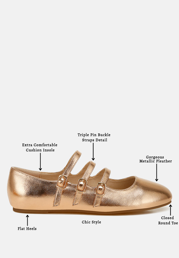 triple strap mary jane sandals by rag#color_rose-gold