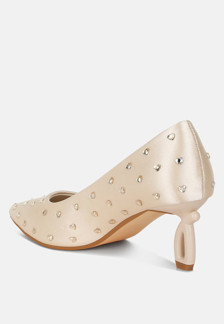 heart-shaped rhinestones pumps by mode#color_beige