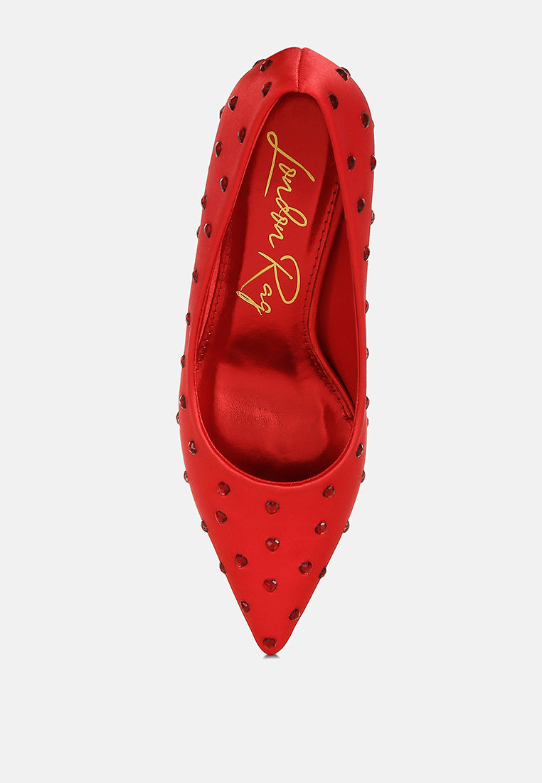 madhara heart-shaped rhinestones pumps#color_red