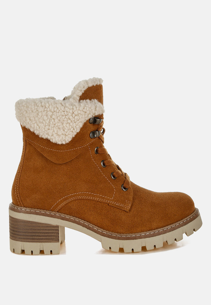 botines gruesos con cuello de piel madoka#color_tan