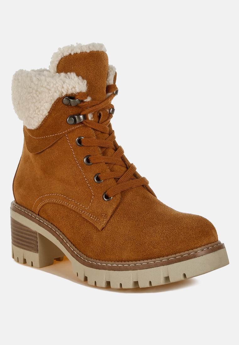 botines gruesos con cuello de piel madoka#color_tan