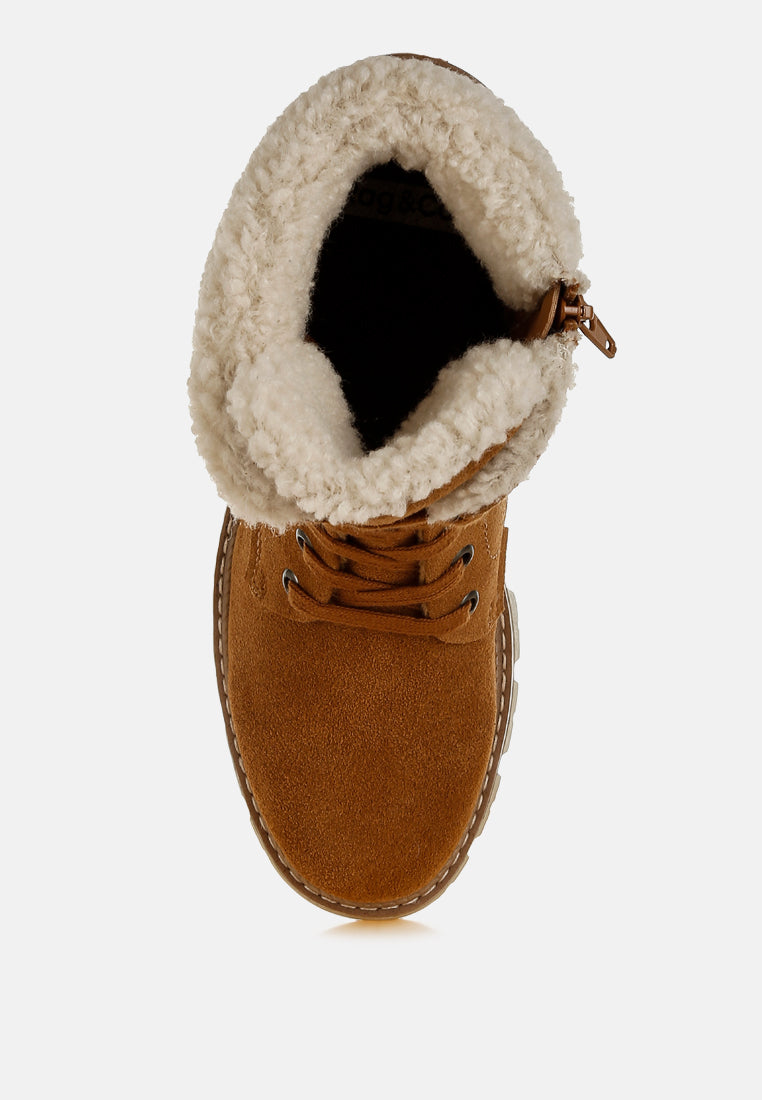 botines gruesos con cuello de piel madoka#color_tan