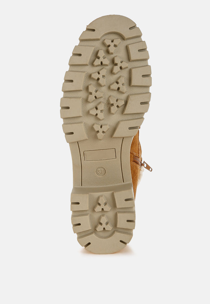 botines gruesos con cuello de piel madoka#color_tan