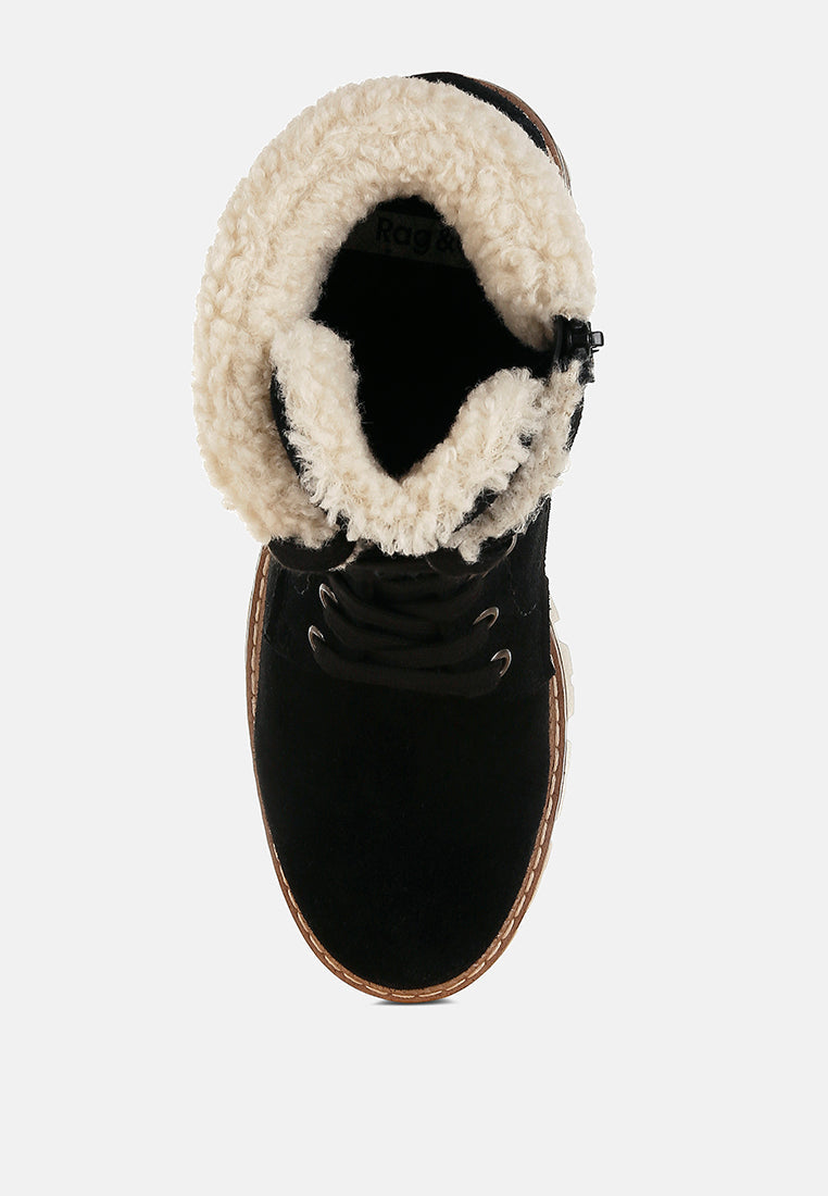 botines gruesos con cuello de piel madoka#color_black