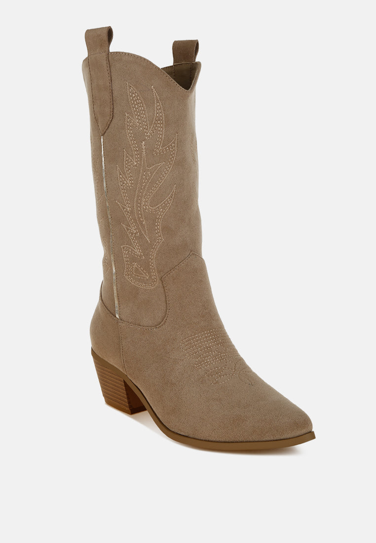 embroidery detail cowboy boots by mode#color_beige