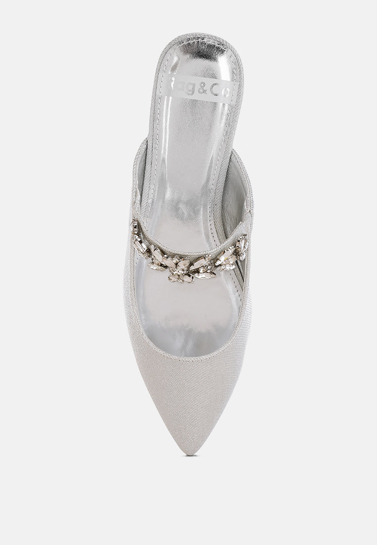 mules magnum con purpurina y correa de diamantes#color_silver