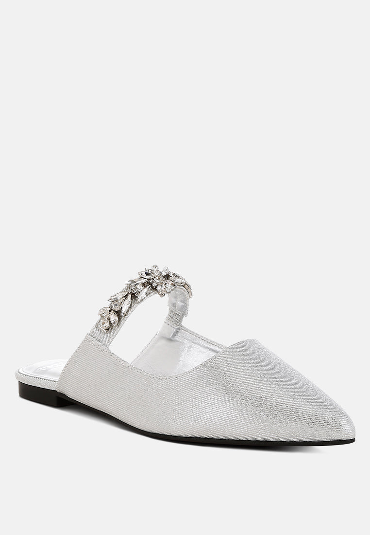 mules magnum con purpurina y correa de diamantes#color_silver