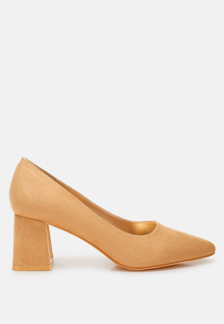 block feel pumps by ruw#color_beige