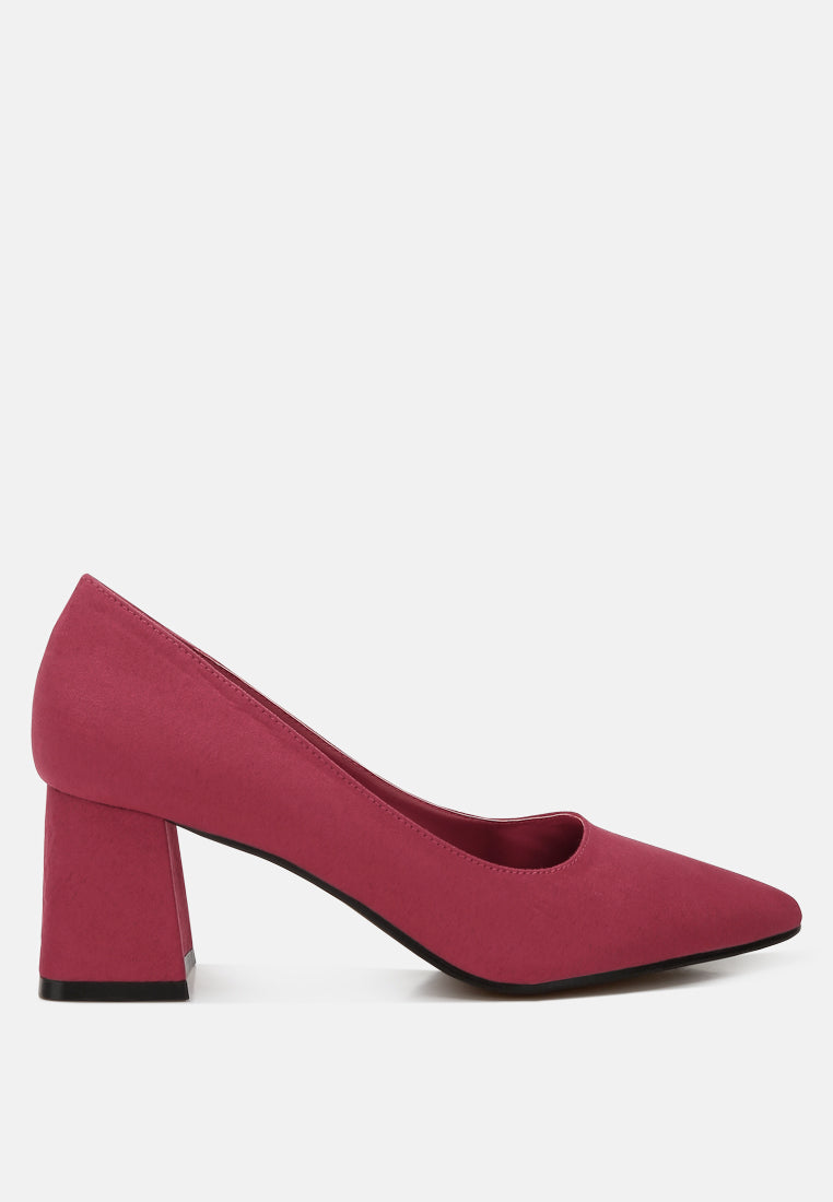 block feel pumps by ruw#color_burgundy