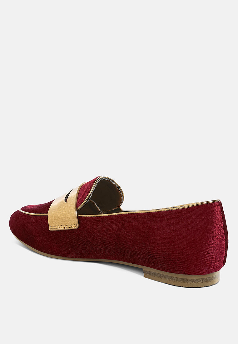mocasines malta de terciopelo con correa penny#color_burgundy
