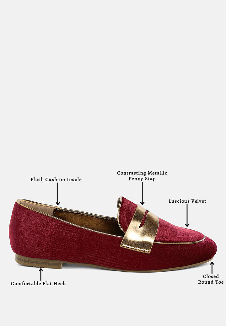 mocasines malta de terciopelo con correa penny#color_burgundy