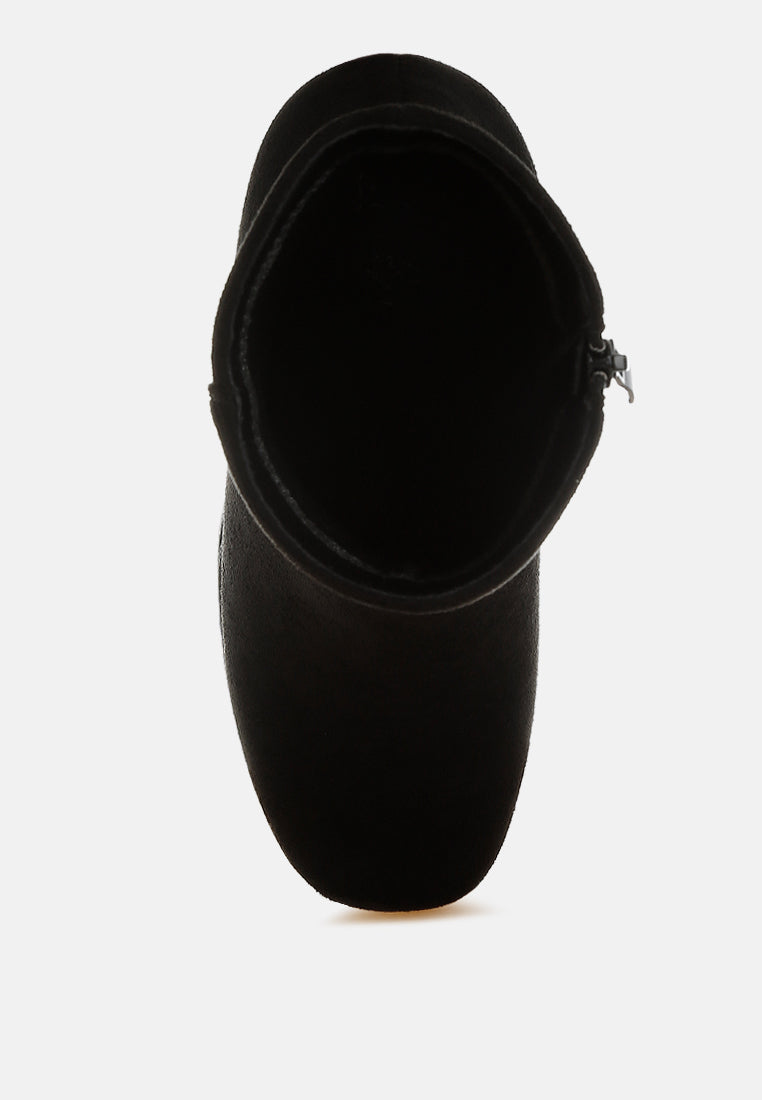 maltese soft microfiber block heel boots#color_black