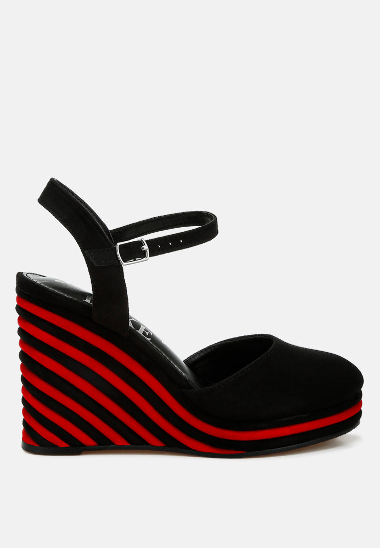 manifest dual tone wedge sandals#color_black