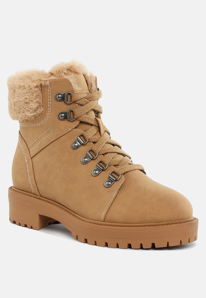 faux fur collar ankle boots by motes#color_beige