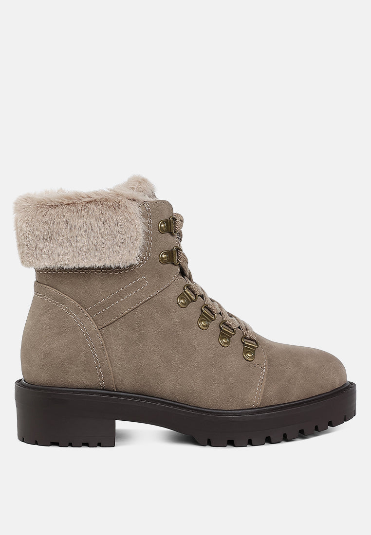 faux fur collar ankle boots by motes#color_beige