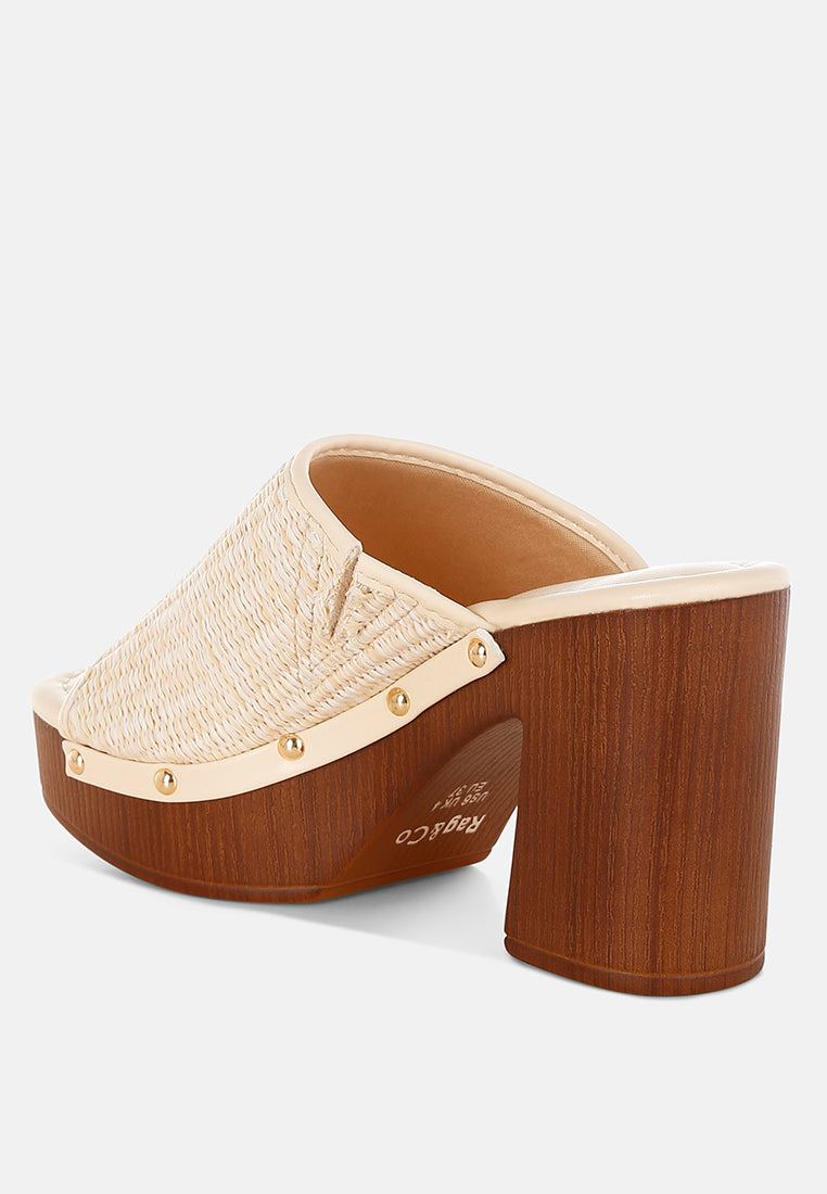 Zuecos madera rafia marengo#color_beige