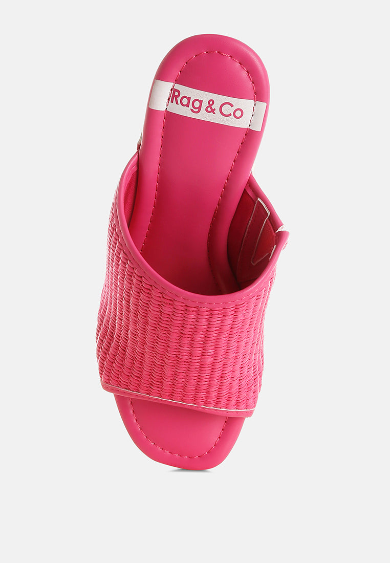 Zuecos madera rafia marengo#color_pink