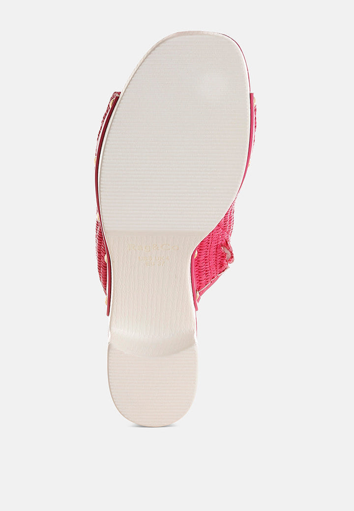 Zuecos madera rafia marengo#color_pink