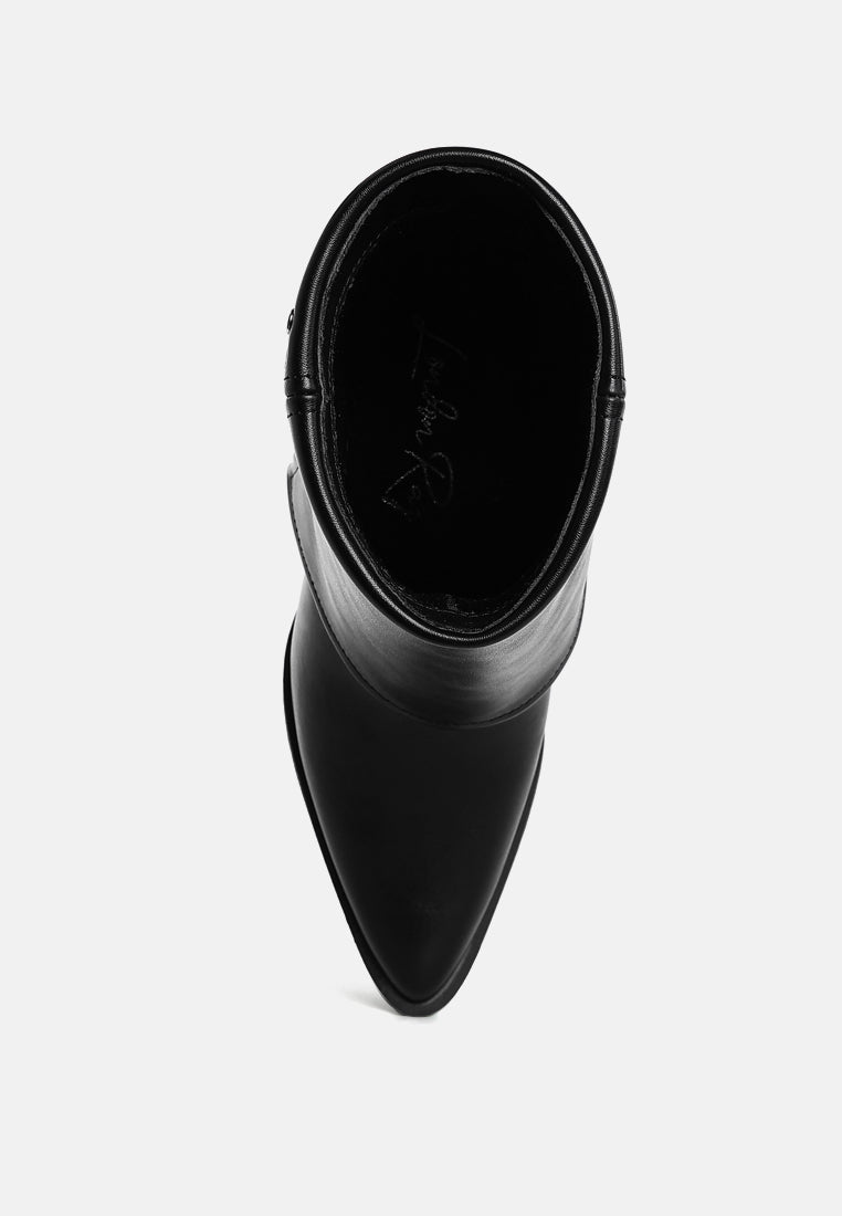 stud embellished foldover boots by mode#color_black