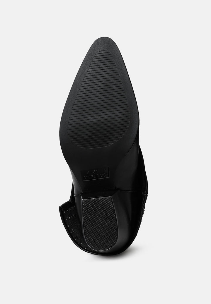 stud embellished foldover boots by mode#color_black