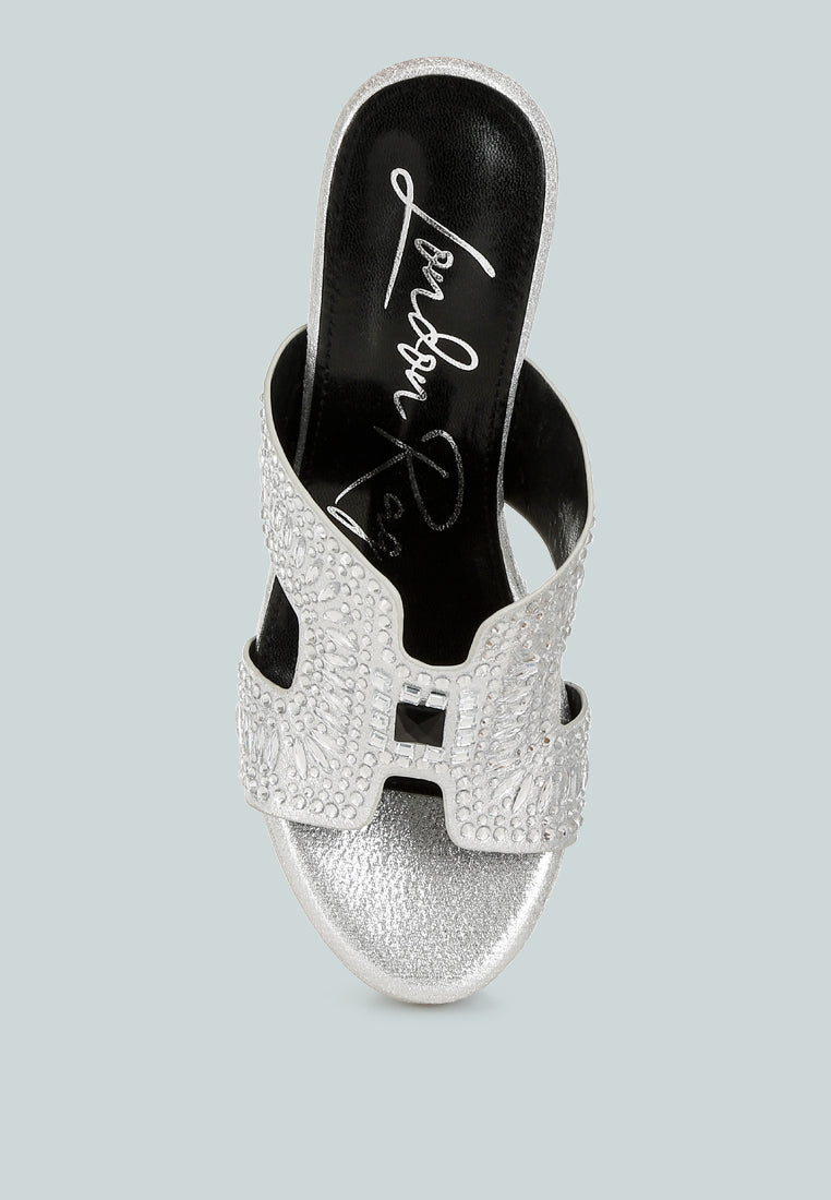 marnier diamante & rhinestone detail cut-out sandals#color_silver