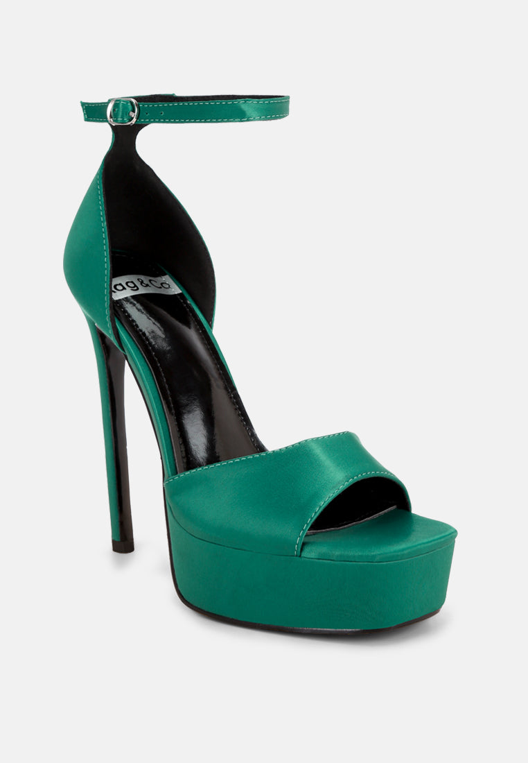 Marshis Towering Platform Heel Sandals#color_green_satin