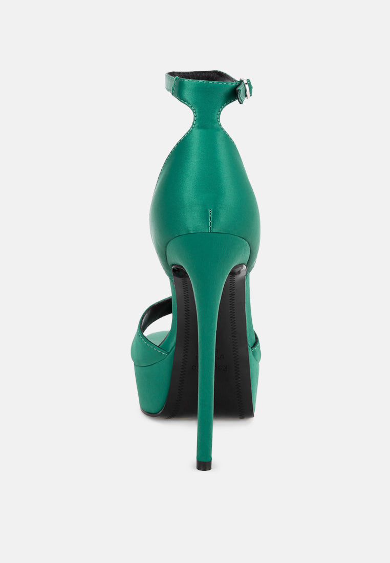 Marshis Towering Platform Heel Sandals#color_green_satin