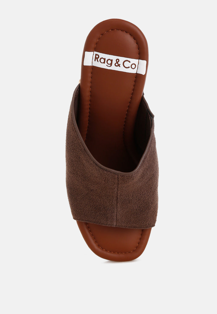 Zuecos de madera de piel de ante suave masaki#color_brown