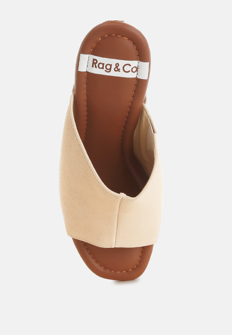 Soft Suede Leather Wooden Clogs By RUW