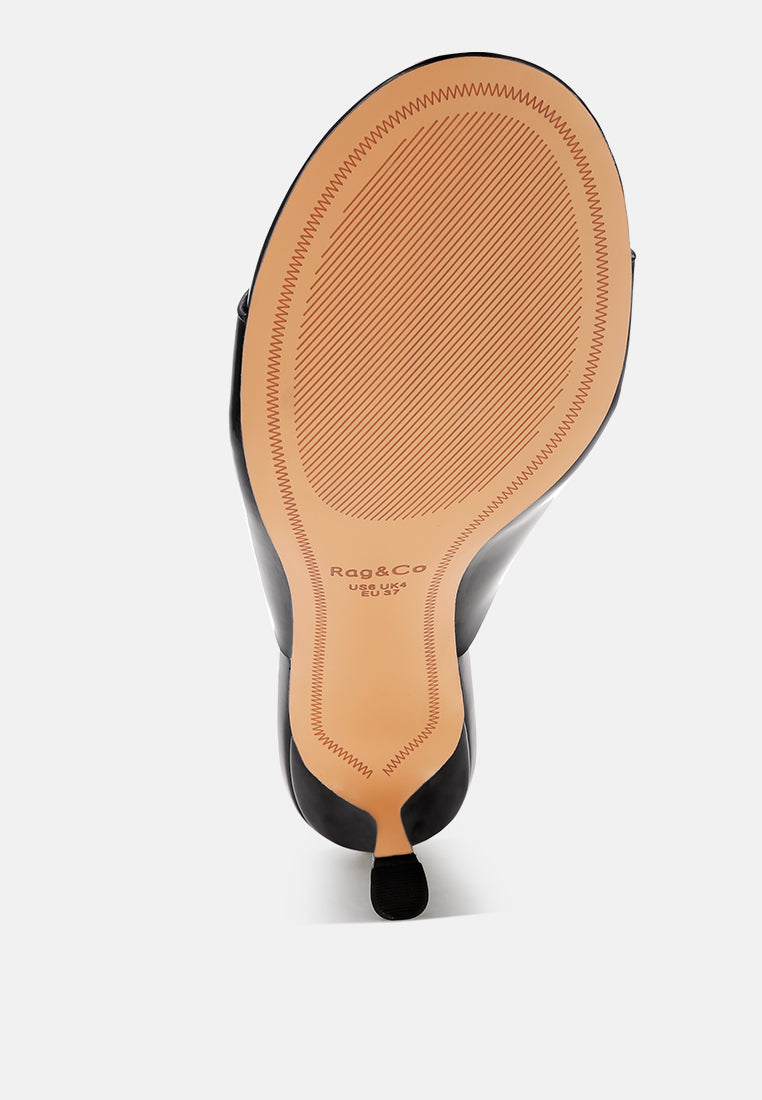 maude slip on kitten heels#color_black  Patent Manmade Leather