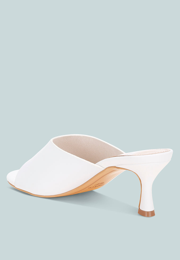 maude slip on kitten heels#color_white Genuine Leather