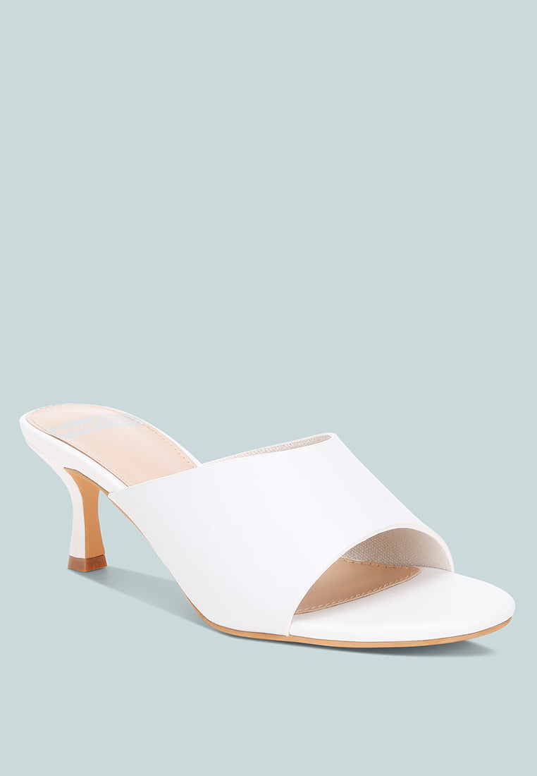 maude slip on kitten heels#color_white Genuine Leather
