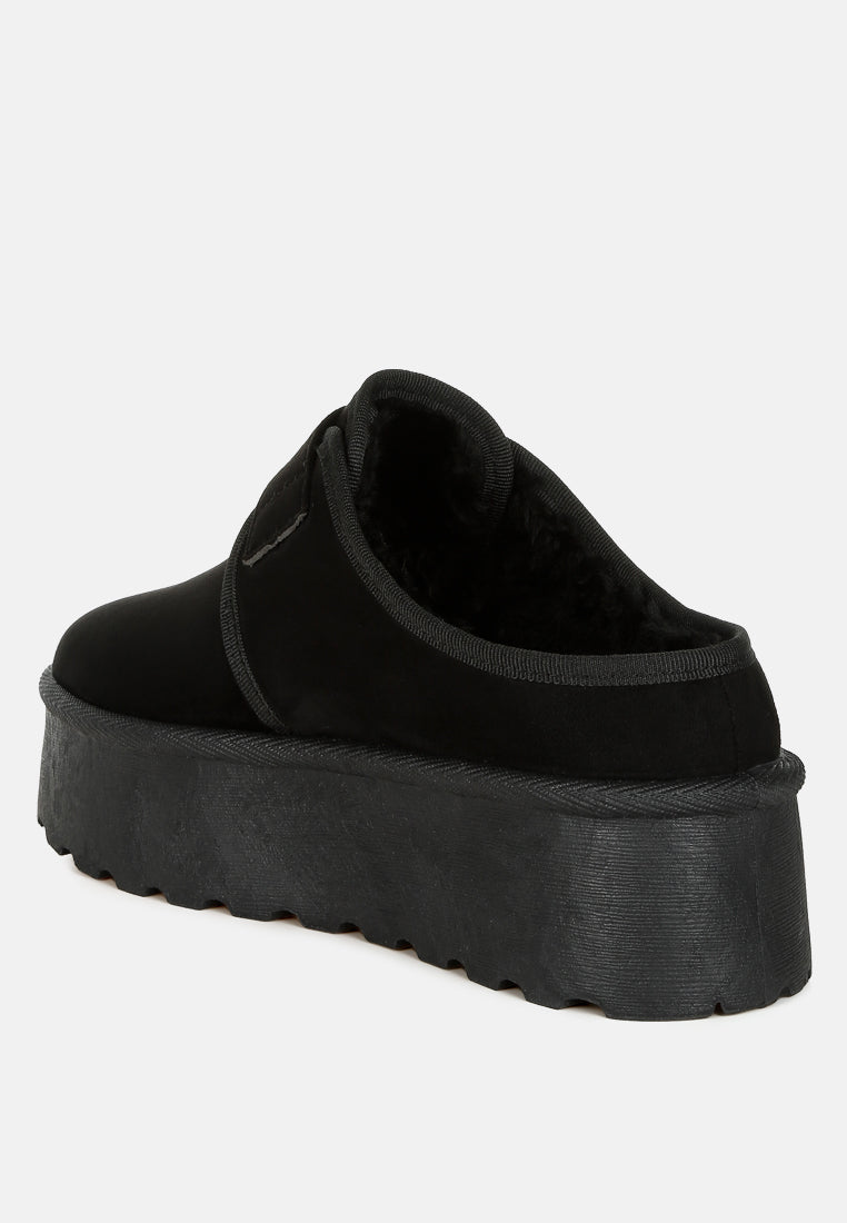 mayfield buckle strap fur platform classic slip-on#color_black