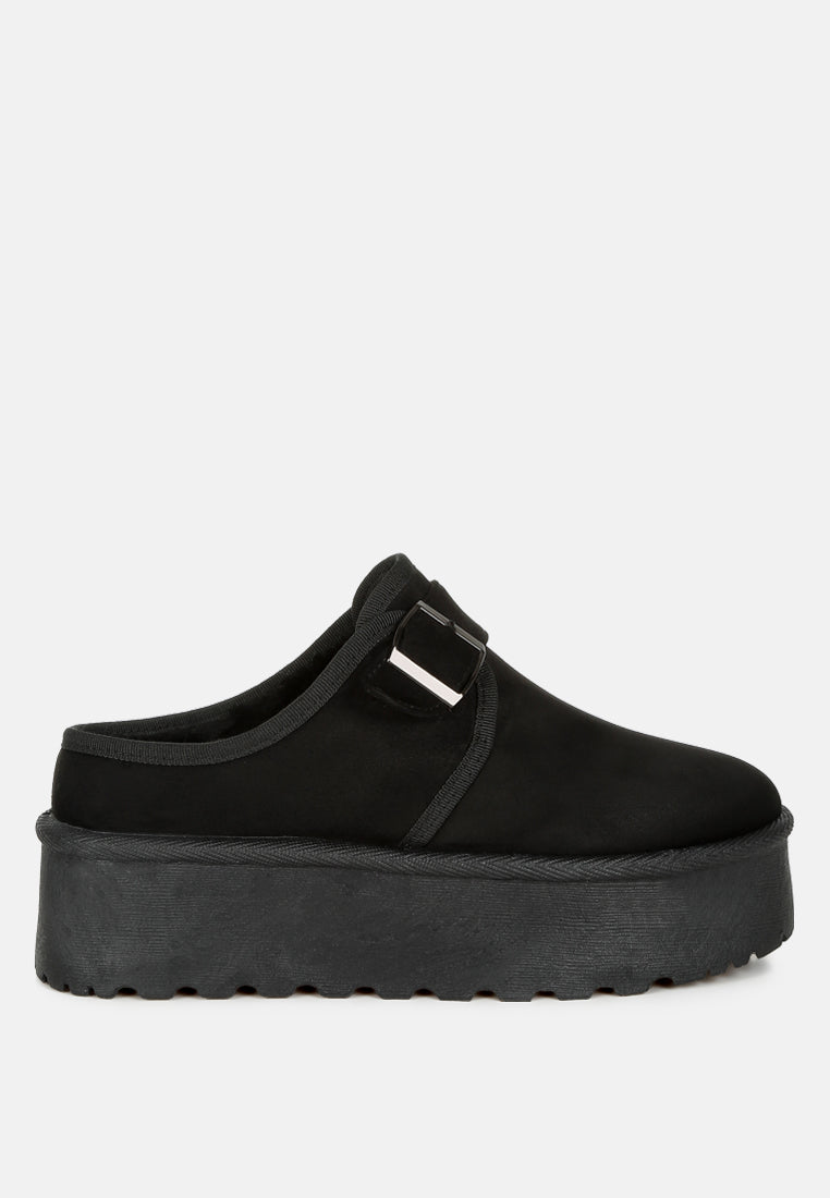 mayfield buckle strap fur platform classic slip-on#color_black