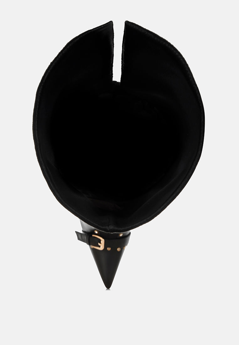 medira pointed toe embellished stiletto boots#color_black