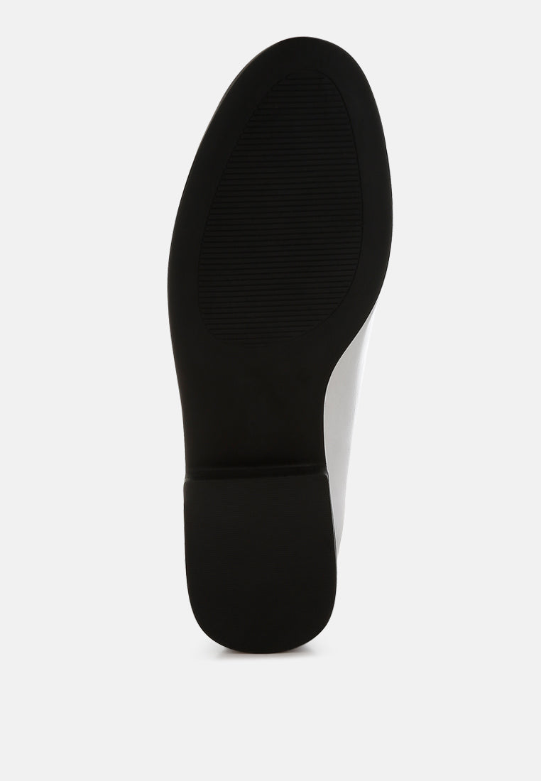 metallic horsebit detail loafers by rag#color_silver