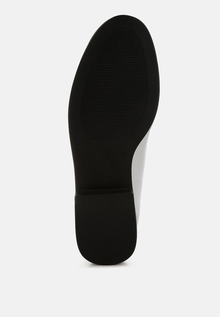 metallic horsebit detail loafers by rag#color_silver