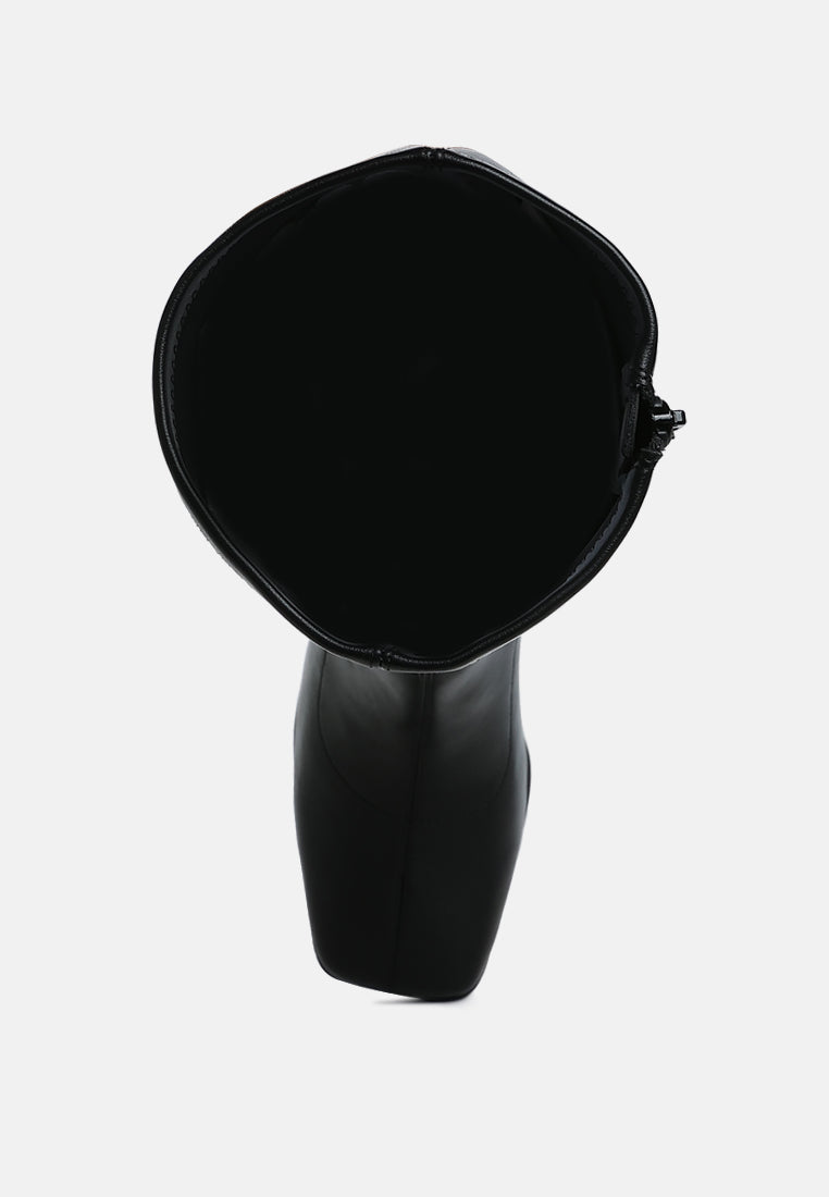 menomi faux leather block heel boots#color_black