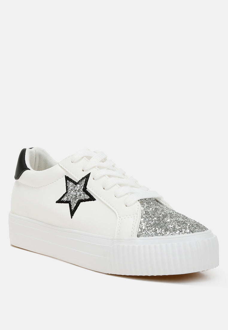 merida glitter patch chunky sneakers#color_white-silver