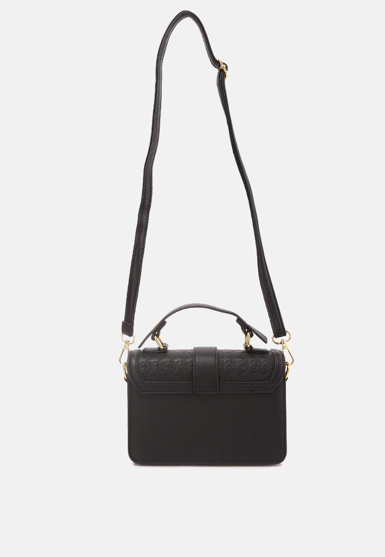 metal buckle flap bag by ruw#color_black