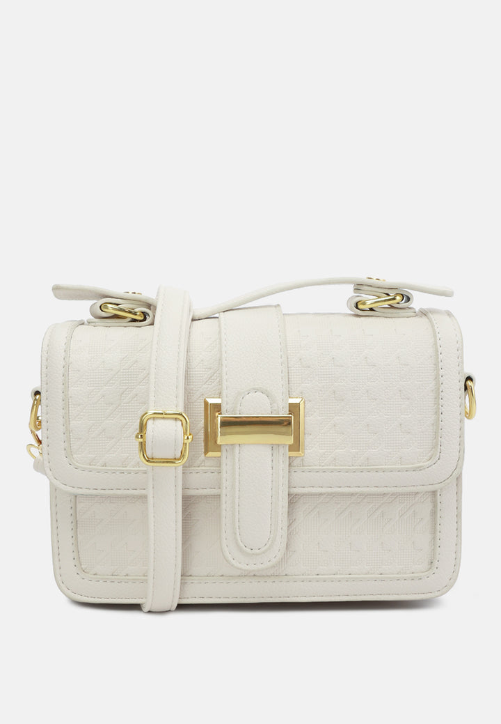 metal buckle flap bag by ruw#color_white