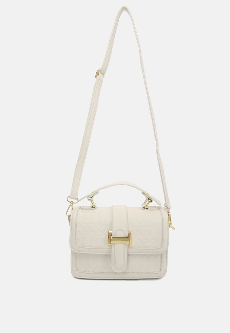 metal buckle flap bag by ruw#color_white