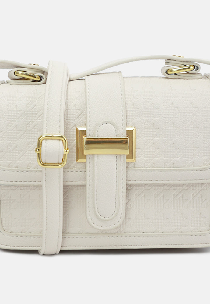 metal buckle flap bag by ruw#color_white