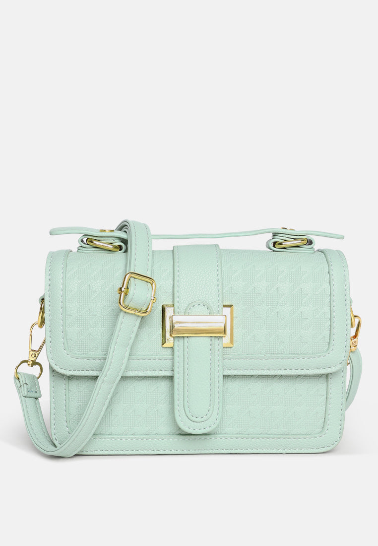 metal buckle flap bag by ruw#color_light-blue