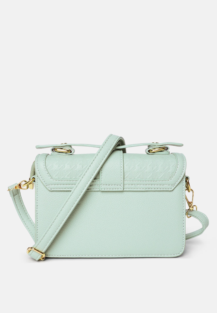 metal buckle flap bag by ruw#color_light-blue