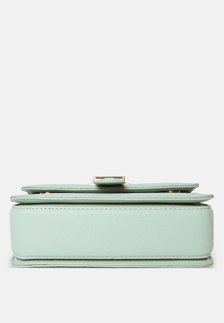 metal buckle flap bag by ruw#color_light-blue