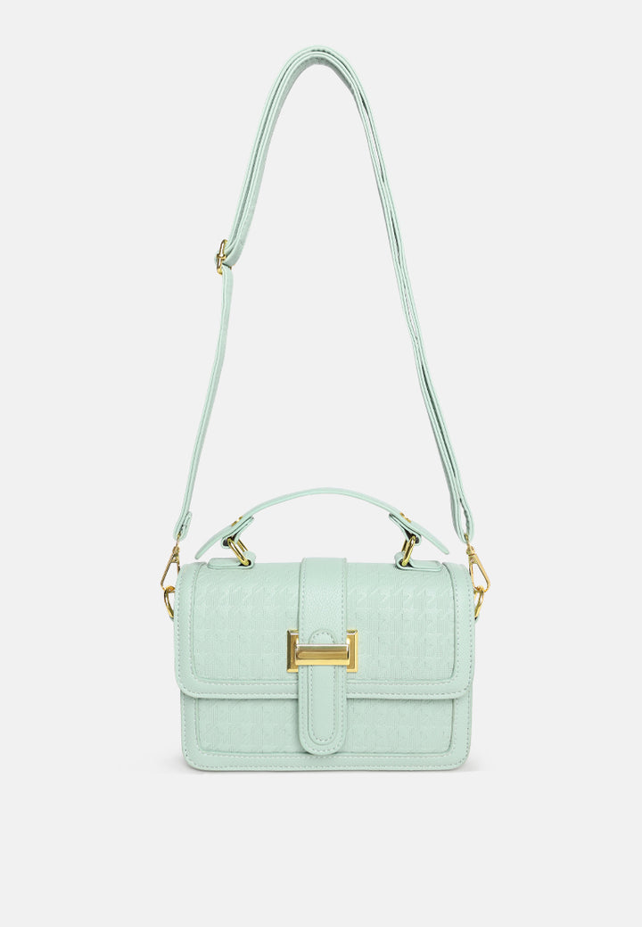 metal buckle flap bag by ruw#color_light-blue