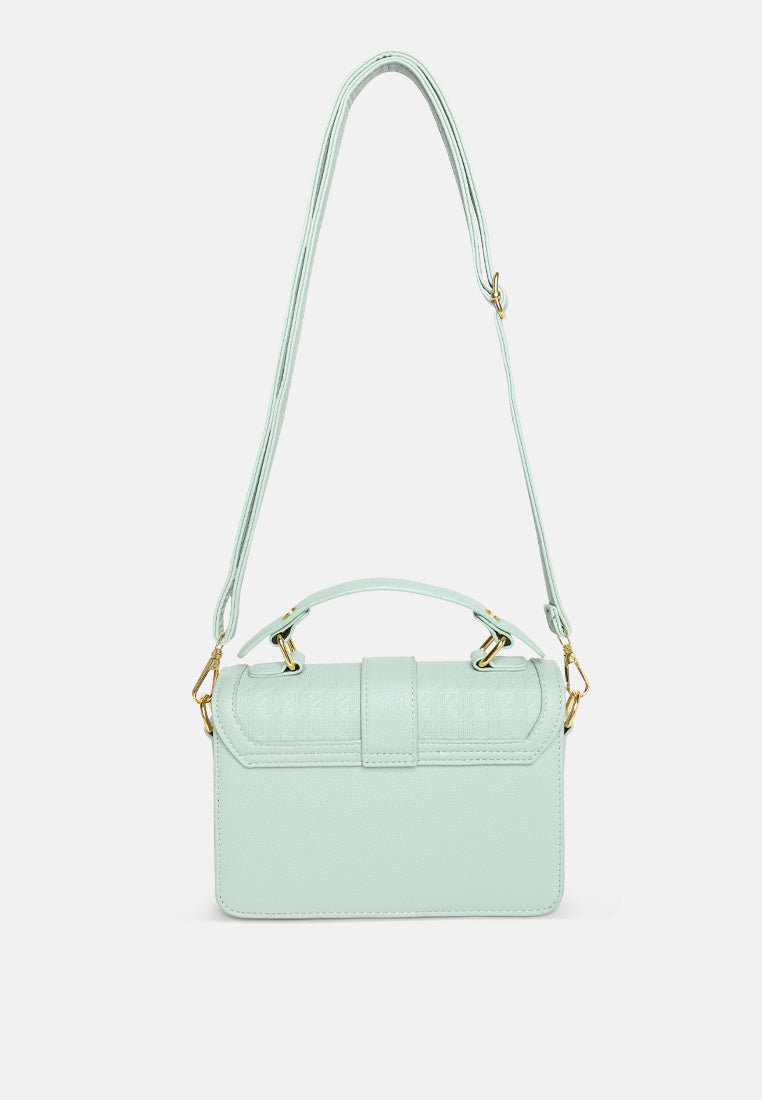 metal buckle flap bag by ruw#color_light-blue