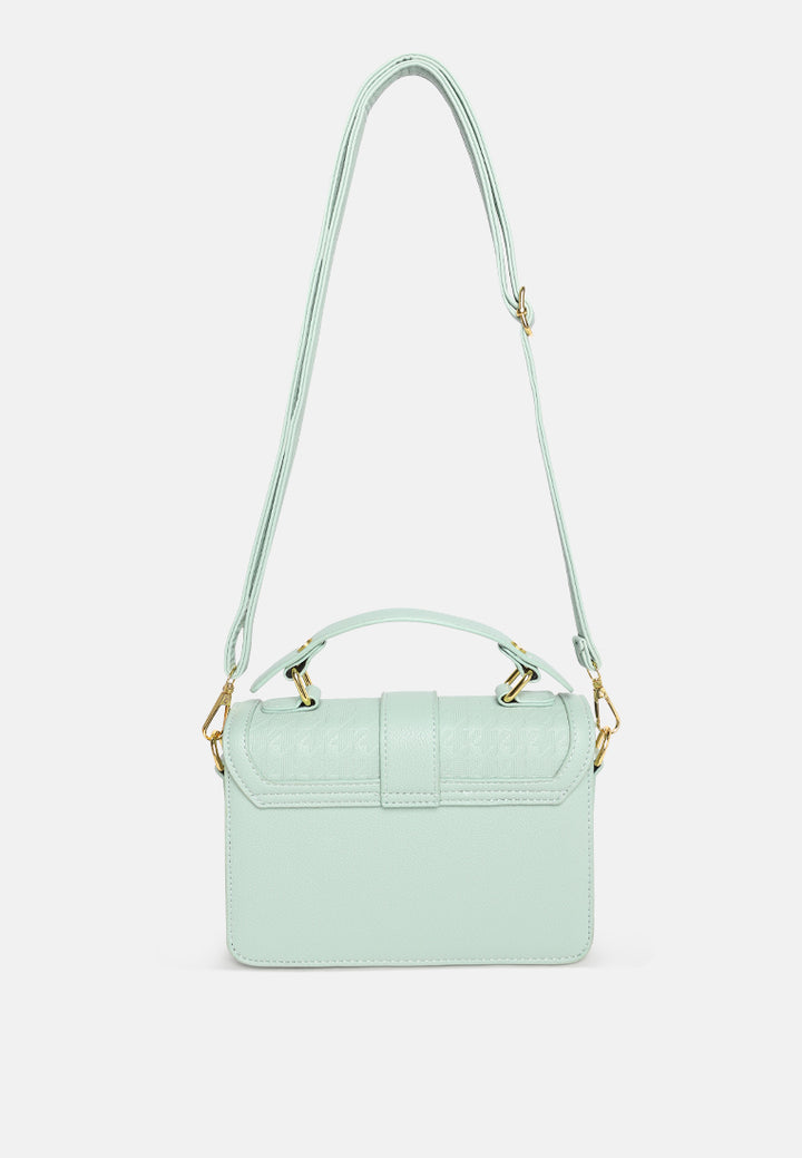 metal buckle flap bag by ruw#color_light-blue